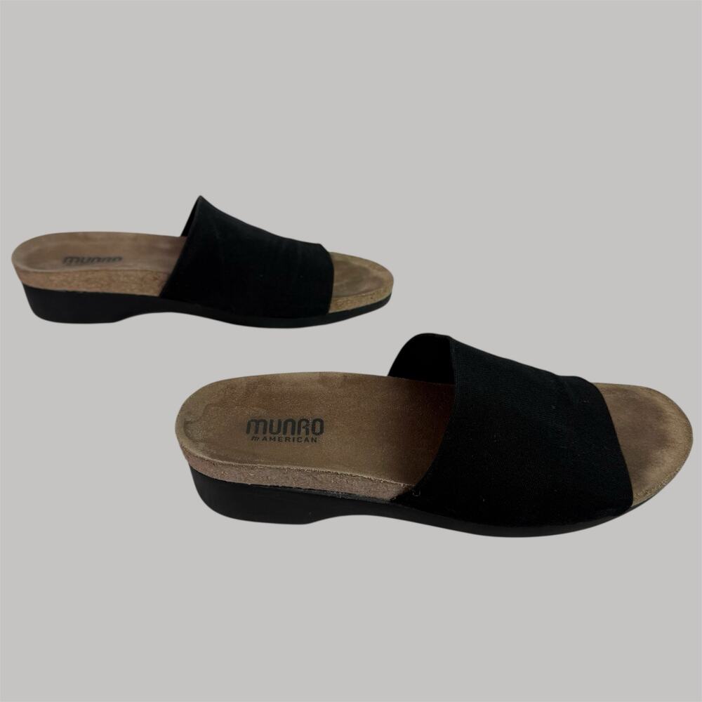 Munro American Women's 7.5 M Black Casita Slide Sandals Comfort Arch Support - Picture 2 of 8